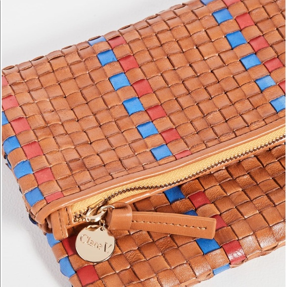Clare V. NWT hand woven leather foldover clutch with tabs.No longer available - Picture 5 of 9